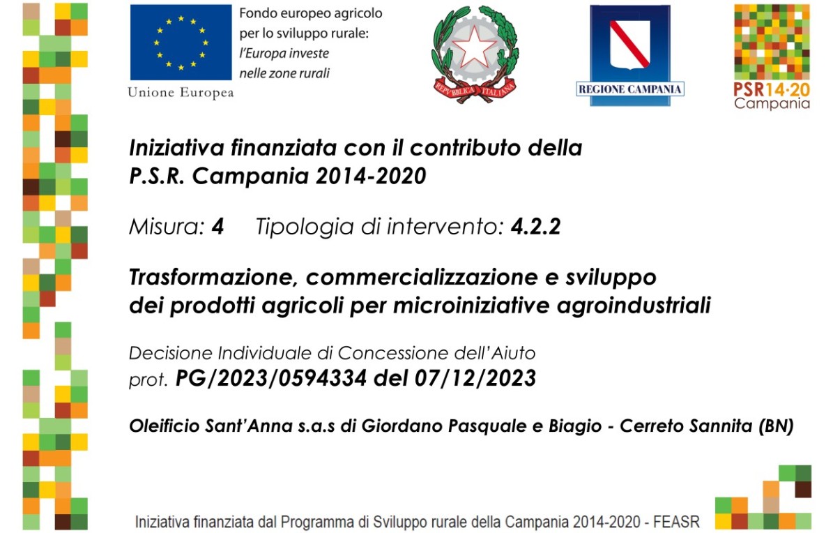 Programma di sviluppo dell’Oleificio Sant’Anna